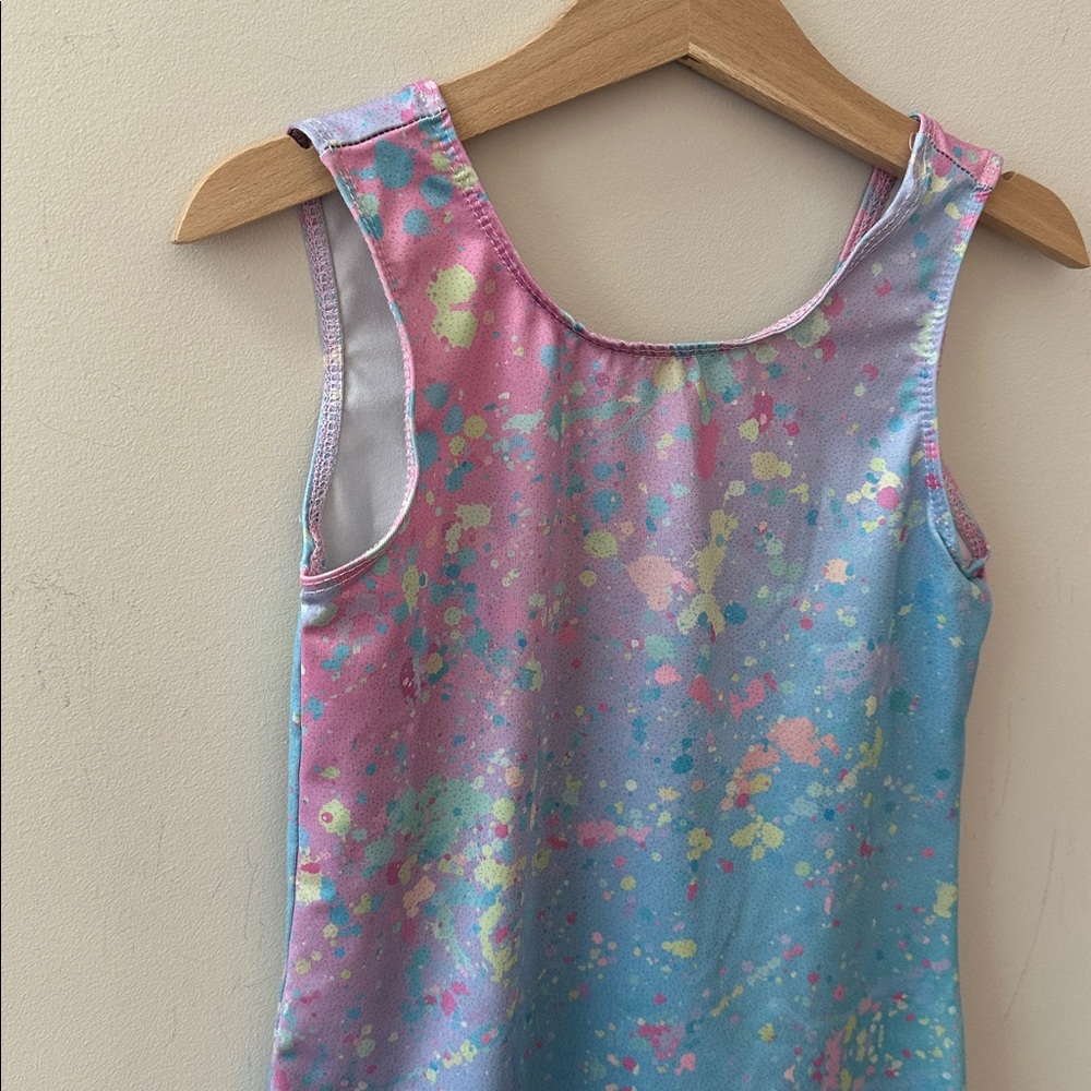 Domusgo One Piece Gymnastic Graffeti Leotard Unitard Girls Size 5-6 - Picture 2 of 11